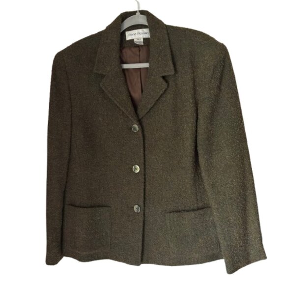 VTG. Rena Rowan Button Down Notch Collar Tweed Fully Lined Jacket Ladies Size 16 - Picture 1 of 4